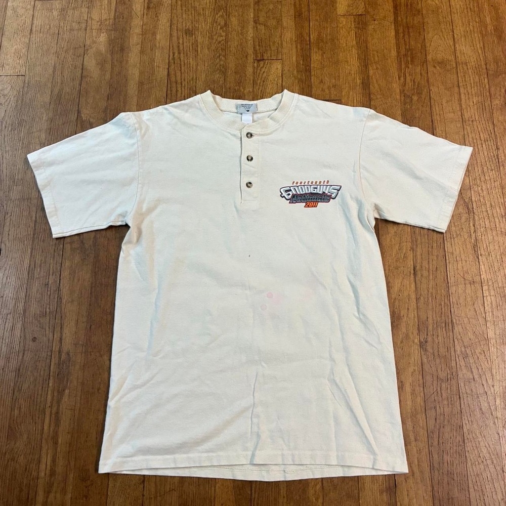 Anvil Goodguys Nationals 2011 Columbus Ohio Hot Rod Car Show Henley Shirt Mens M - Picture 2 of 6